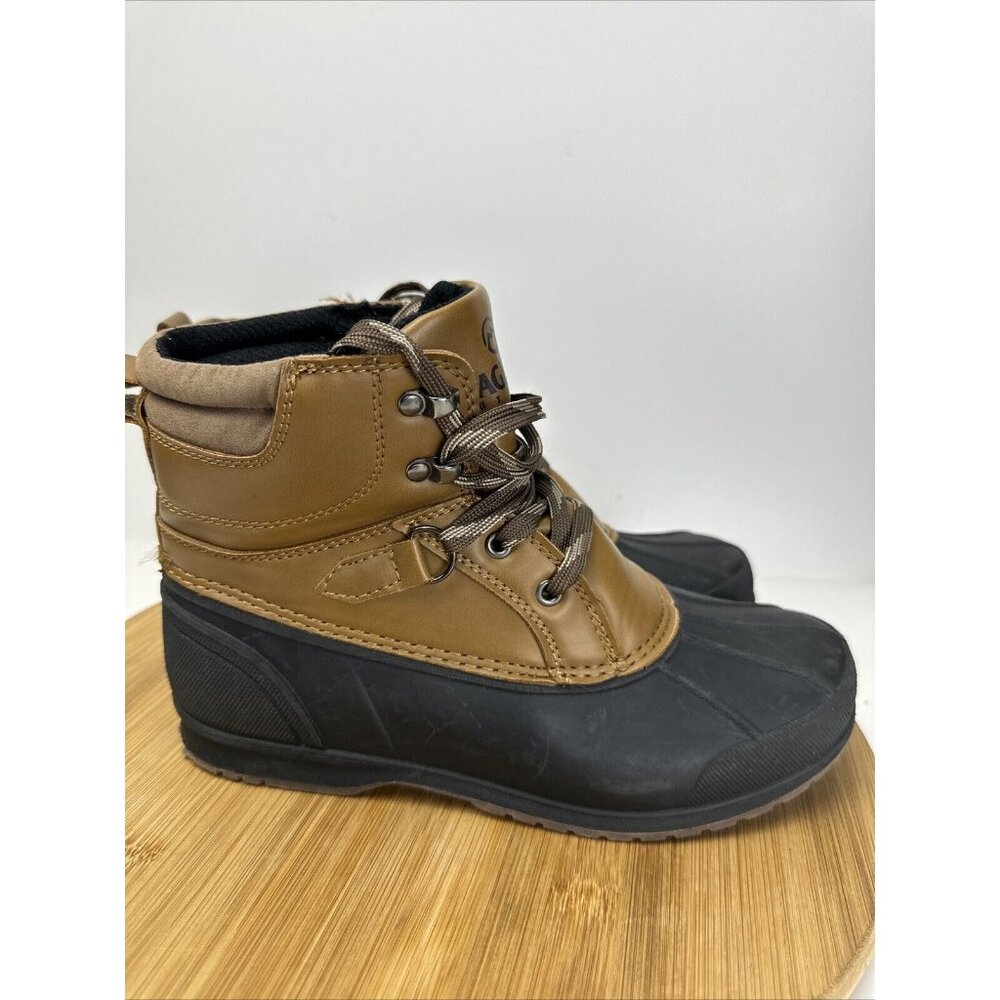 Magellan Boots Youth 4D Ankle Water Duck Booties 160933 Black Brown Faux Leather